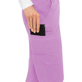 Med Couture Women's Yoga Pull-On Pant with 7 Pockets Ultra-Soft Rib-Knit Waistband and 2-Way Stretch Technology - MC7739, M, Lilac