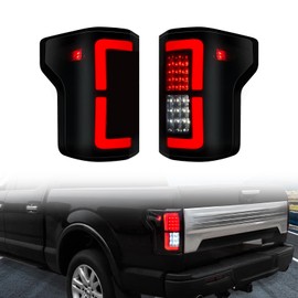 HSUTVXPRO Full LED Tail Lights Compatible with Ford F150 2015-2020 Pickup Truck Smoke Black Taillights Brake Lamps Replacement Accessories, Driver & Passenger Side