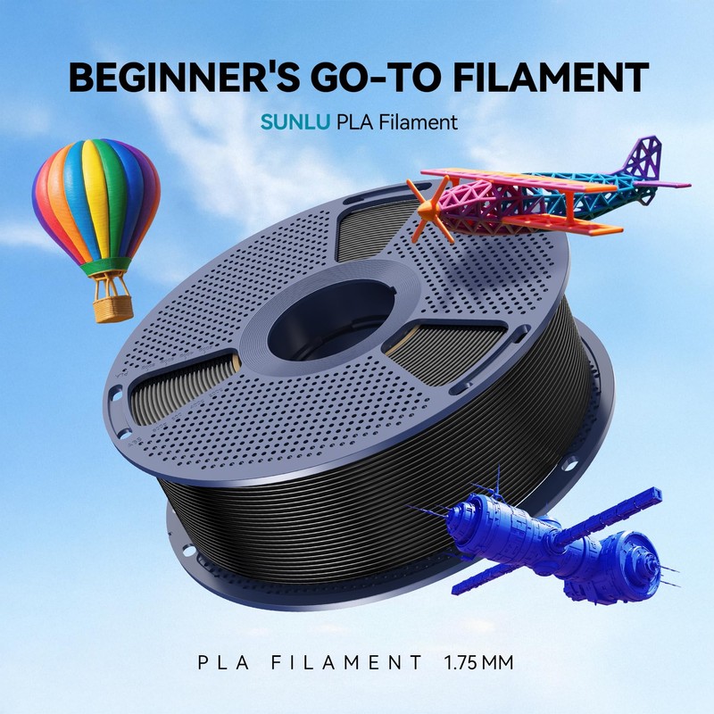 SUNLU PLA 3D Printer Filament PLA Filament 1.75mm, Neatly Wound