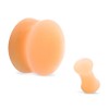Pierced Owl Peach Flesh Tone Silicone Double Flared Plugs, Sold