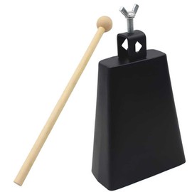 6 Inch Durable Cowbell Instrument Metal Percussion Cowbell with Stick for Music Lovers Beginners, Drums, Other