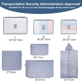 AiQInu Packing Cubes for Suitcases 7 PCS Travel Luggage Organiser Multifunction Waterproof Suitcase Organiser Bags Travel Essentials