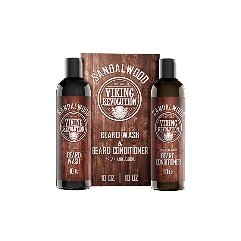 Beard Wash & Beard Conditioner Set w/Argan & Jojoba Oils