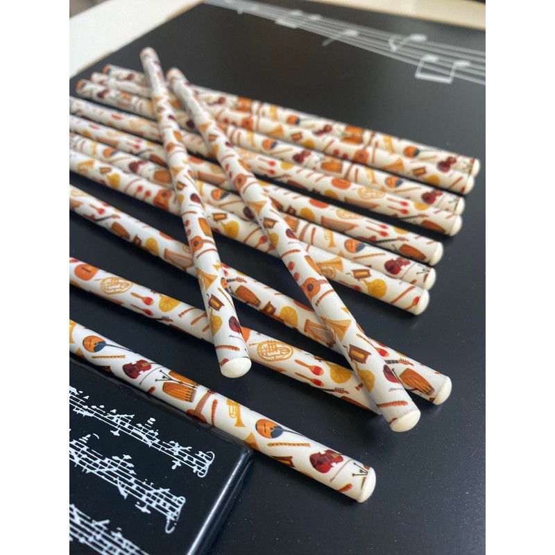 PartyErasers Music Themed Stationery - 30pcs Colourful Music Instruments HB