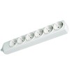 White 6 Sockets Without Cable 16A 250V Side Grounding Wall