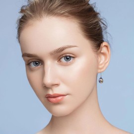 HUKKUN Blue Tear Drop Earrings Sterling Sliver Vintage Drop Dangle Earrings for Women Girls