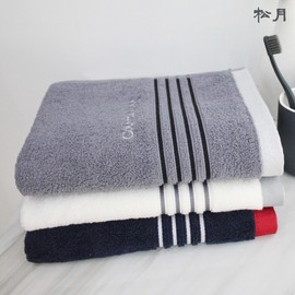 Songwol Towel CM Four-Line Stripe Towel 470GSM 30-Count 150g 40x80cm Navy/Standard Case 1pc/No Printing 5ea