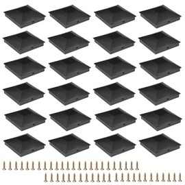 4x4 (3.5inx3.5in) Fence Post Caps, Deck Post Plastic Caps with Screws, Keep Post from Cracking and Rotting, for Outdoor Post Caps Cover, Fence Wood Post, Decking, Corridors, Waterproof (24 Pack)