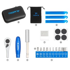 HOUSON Bicycle 72-Tooth Ratchet Screwdriver Set for Bikes - with Tire Levers & Repair Kit - Chrome Vanadium & S2 Steel - Magnetic & Compact