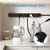 6 Outlets Metal Power Strip, Wall Mount Heavy Duty Power