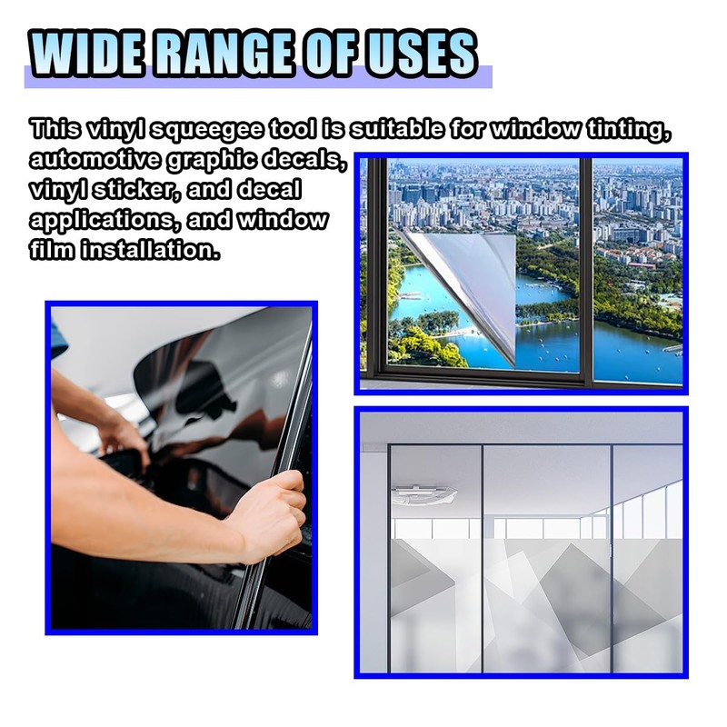 2PCS Car Window Tint Tools, Flexible Vinyl Wrap Squeegee with