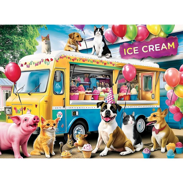 300 Pieces Puzzles for Adults,Ice Cream Truck Jigsaw Puzzle,300 Pieces