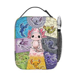 Fiwsuyr Axolotl Lunch Box for All Seasons Reusable Insulated Lunch Bag 10 Inch