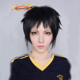 SUNXXCOS Bungo Stray Dogs Heat Resistant Wig Costume Accessory Festival Wig (Akutagawa Ryunosuke)