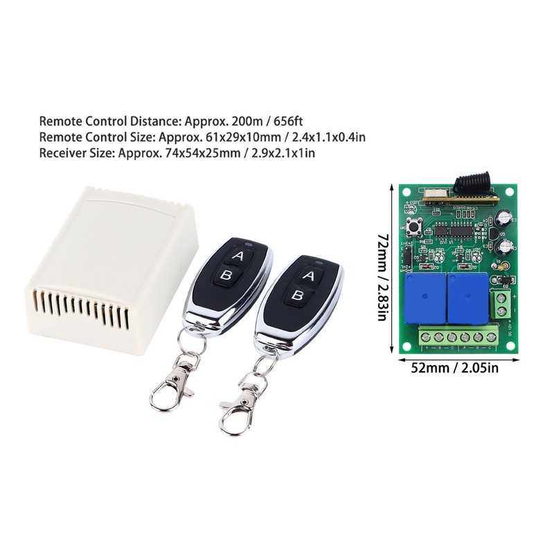 Universal Garage Door Remote Switch 12V 2CH 433Mhz Wireless CW