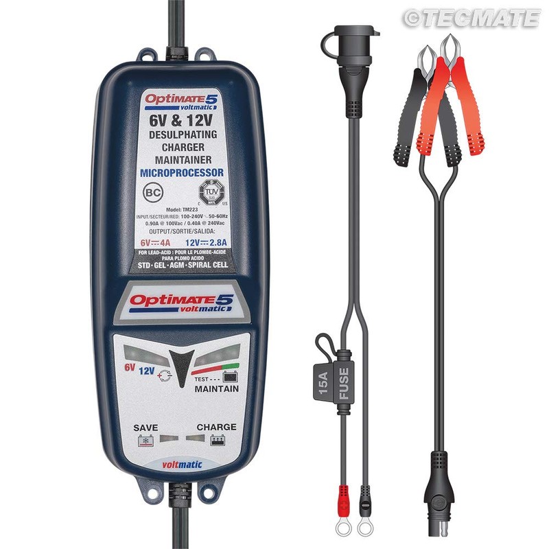 OptiMate 5 VoltMatic 8-step 6V/12V 2.8A Sealed Battery Saving Charger