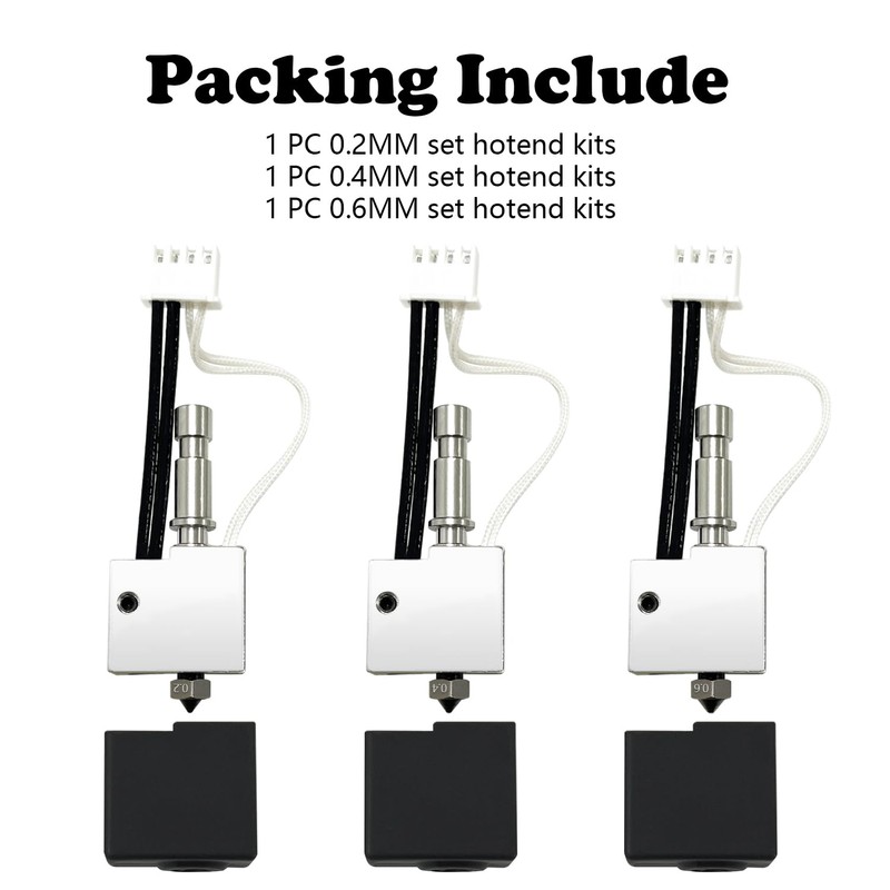 HzdaDeve 3 Pack Hardened Hotend for Kobra S1 Combo 0.2MM