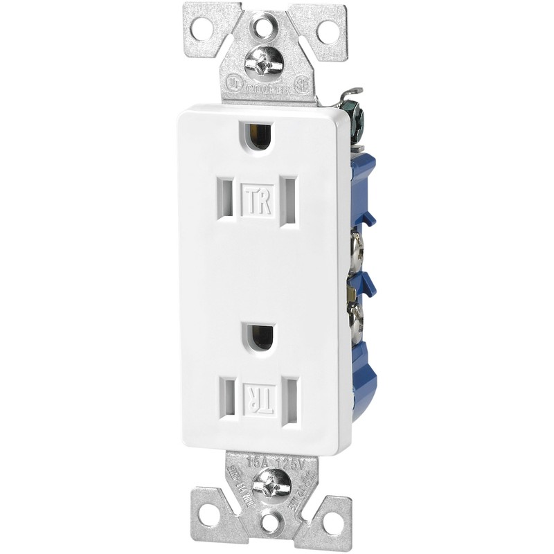 EATON TR1107W Duplex Receptacle, White