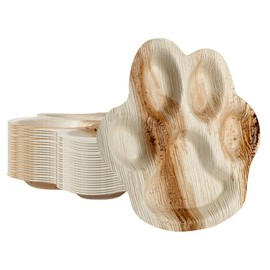Restaurantware Indo 10 x 10 Inch Palm Leaf Plates 25 Durable Palm Plates - Disposable Paw-Shaped Design Palm Leaf Dinner Plates Impervious To Grease For Hefty Meals Appetizers Or Desserts