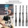 4pcs Square Hole Drill Bits, Woodworking Square Hole Mortise Drill