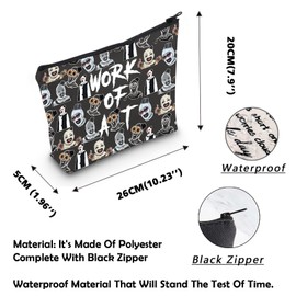 MNIGIU Horror Clown Inspired Cosmetic Bag Scary Clown Lover Gift Clown Themed Makeup Bag Horror Movie Fan Gift, Horror Clown black, Funny