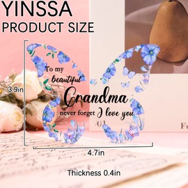 Gifts For Grandma Birthday Gifts From Grandkids Butterfly Acrylic Decor Grandma Gift For Mothers Day Christmas Birthday Valentines Day Best Grandmother Gift Purple Butterfly Acrylic Plaque