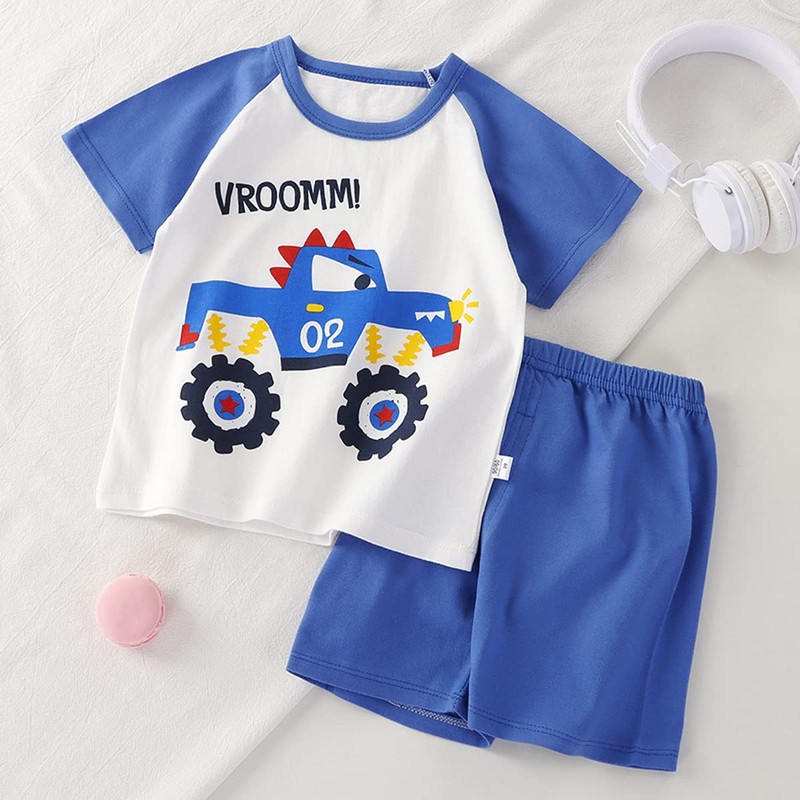 SUPFANS Camisetas y pantalones cortos de dinosaurio para bebés y