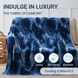Cushious Cooling Blanket for Hot Sleepers Throw Size 50"x70", Summer Ice Cold Blanket Absorbs Heat to Keep Body Cool for Night Sweats, Lightweight Breathable Cold Blankets for Sleeping Bed & Sofa