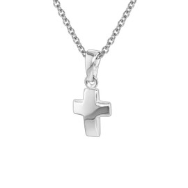 trendor Silver Children's Necklace with Cross Pendant Chain for Girls and Boys, Silver Chain with Cross, Cross Chain 35787, Sterling Silver, No Gemstone
