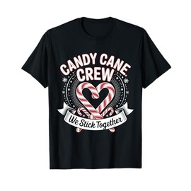 Christmas Candy Cane Heart Crew Family Matching Pajamas T-Shirt