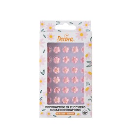 Decora Decorazioni di Zucchero Fiorellini Piccoli, Rosa - 1 Confezione da 30 Unità