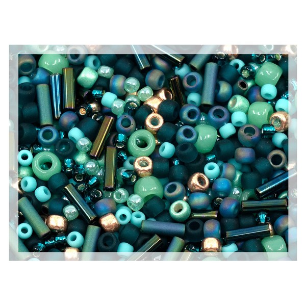 0.35oz (10g) Mix of Small Rocailles, Seed Beads & Bugles