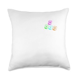 WASD gaming keyboard design for gamers Throw Pillow