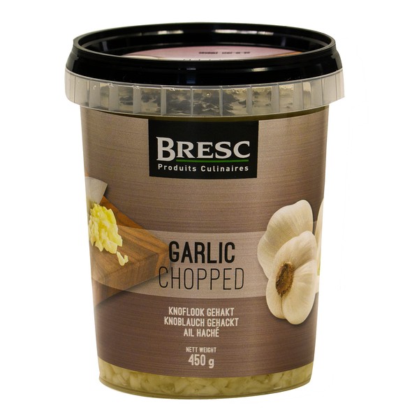 Bresc Chopped Garlic, 5 x 450 g, Coarsely Chopped Young