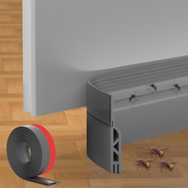 Door Draft Stopper, Door Sweep for Bottom of Door, Weather Stripping Door Seal, Under Door Draft Stopper for Exterior & Interior Doors, Under Door Gap Filler Soundproof/Insulator (Gray, 78inch)