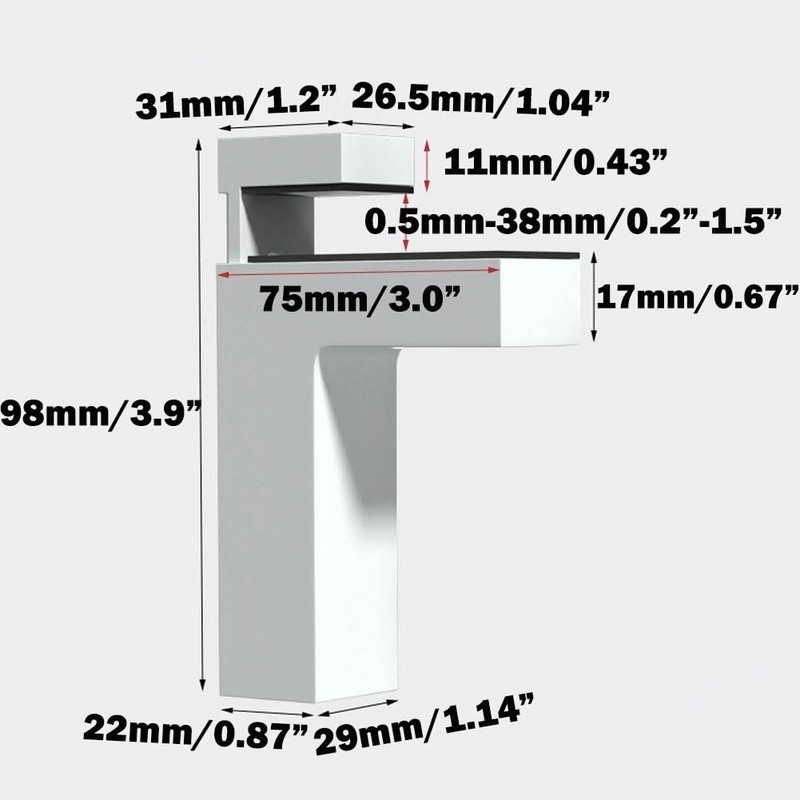Adjustable Wood/Glass Shelf Bracket, Shelf Support Clamp Corner Brace for