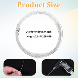 41 Pcs Invisible Hanging Wire, 105 Feet Clear Picture Wire with Aluminum Crimping Sleeves Clear Fishing Line Wire for Hanging Picture Frame String Light Necklaces Jewelry Making Beading