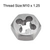 sourcing map Hex Rethreading Die M10 x 1.25 Pitch Carbon