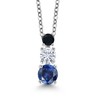 Gem Stone King Rhodium Plated 3 Stone Pendant for Women