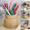 JuxYes Handmade Rattan Pens & Pencil Holder for Desk -