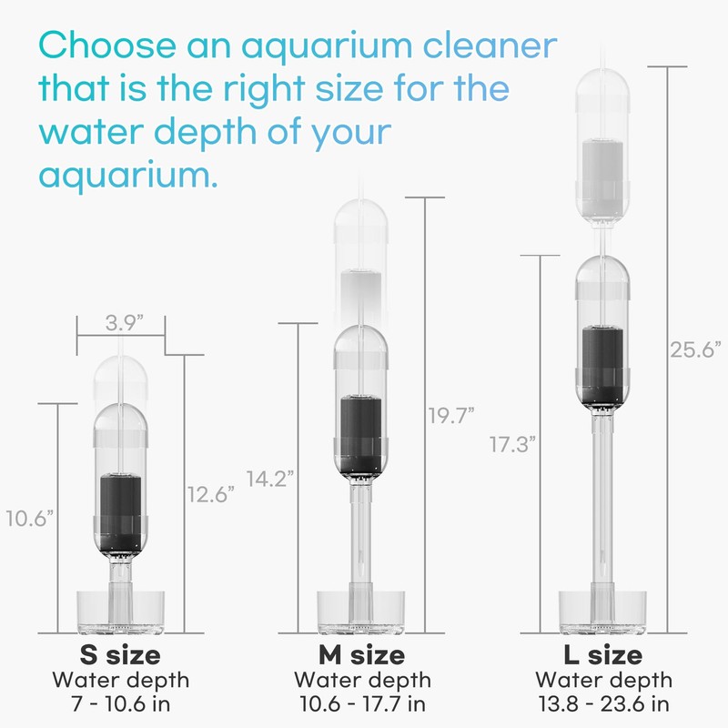 IRUZIO 2‑in‑1 Aquarium Gravel Cleaner Vacuum, Medium— Air‑Pump‑Driven, Near‑Zero Water Loss,
