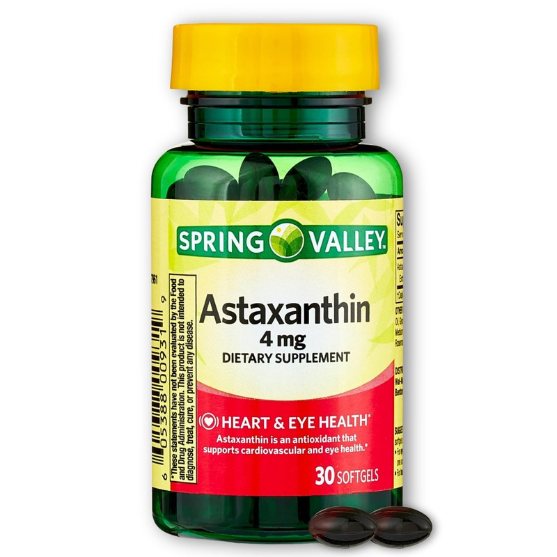 Astaxanthin 4 mg, 30 Count, (Pack of 1), Boxed by