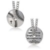 Men's Stainless Steel Baseball Pendant Necklace - Philippians 4:13