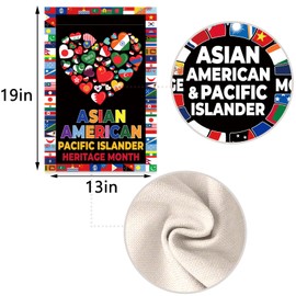Buxiuer AAPI Heritage Month Garden Flag Asian American and Pacific Islander Decoration Home Lawn Front Yard Sign Decor