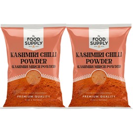 Kashmiri Chilli Powder 2x100g, Deggi Mirch, Red Chilli Powder - Finest Premium Quality | 100% All Natural | No additives or preservatives