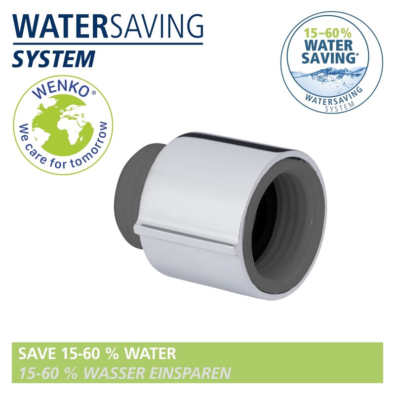 WENKO Water Saver Water-Saving Individually Adjustable Water-Saving Insert for the