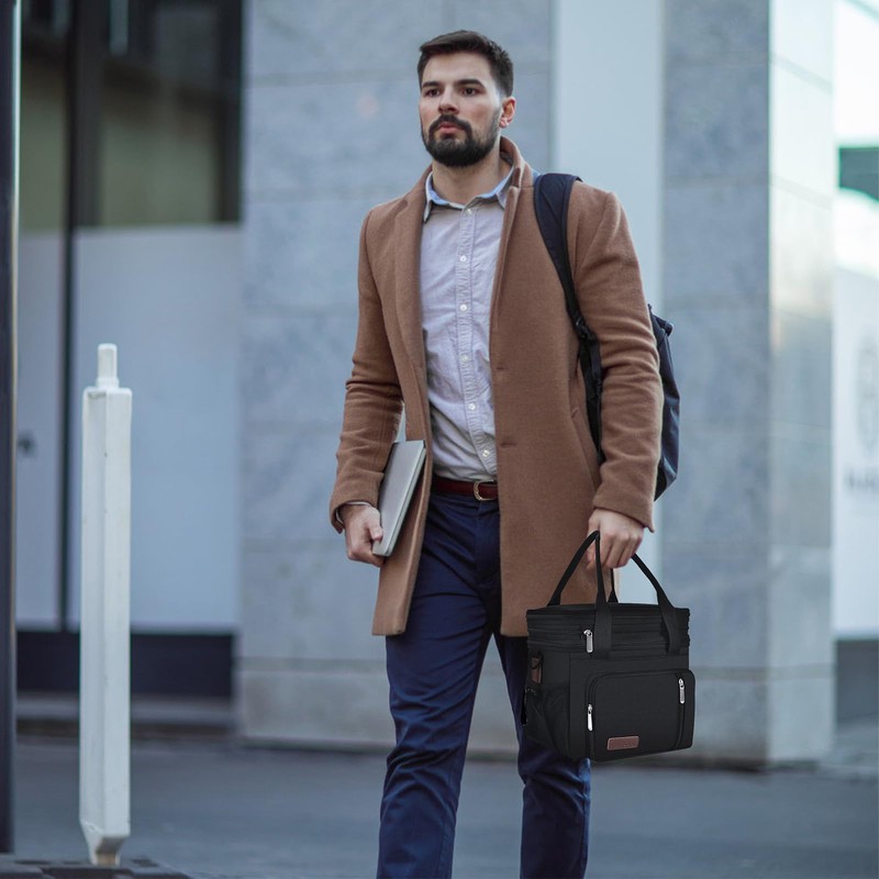 MIYCOO Lunch Bag & Lunch Box for Men Women, Double