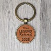 Retirement Gift Keyring, Leather Engraved Key Chain (This Legend Retired)