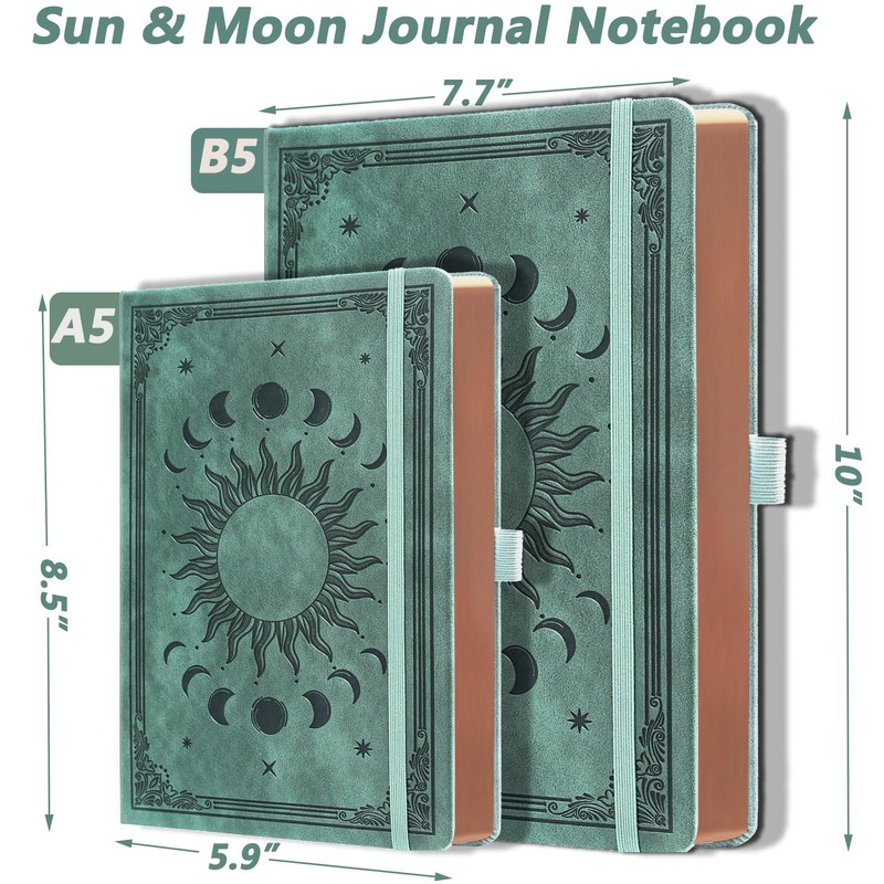 Lined Journal Notebook for Women Men,360 Pages B5 Hardcover Leather