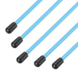 sourcing map 320mm Plastic Protection Antenna Tube, RC Antenna Tube with Caps for RC Car Boat Drone Receiver Antenna(Blue, 5 Pcs)